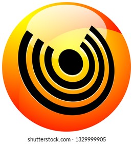 Icon with concentric circles for emitting, rays, signal themes