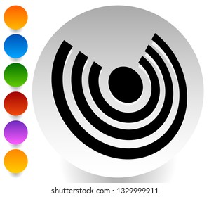 Icon with concentric circles for emitting, rays, signal themes