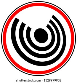 Icon with concentric circles for emitting, rays, signal themes