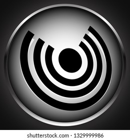 Icon with concentric circles for emitting, rays, signal themes