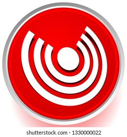 Icon with concentric circles for emitting, rays, signal themes