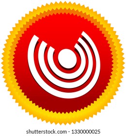 Icon with concentric circles for emitting, rays, signal themes