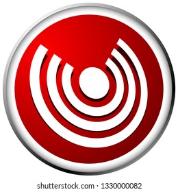 Icon with concentric circles for emitting, rays, signal themes