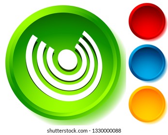 Icon with concentric circles for emitting, rays, signal themes