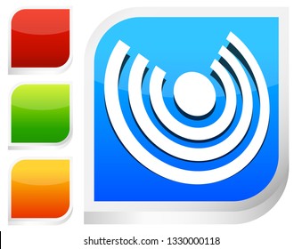 Icon with concentric circles for emitting, rays, signal themes