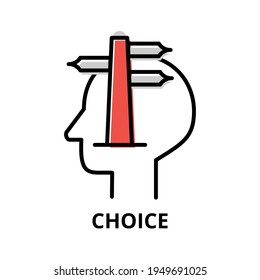 Icon concept of Choice, brain process collection, flat editable line vector illustration, for graphic and web design