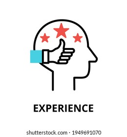 Icon concept of Experience, brain process collection, flat editable line vector illustration, for graphic and web design