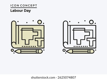  Icon Concept Labour Day Book and Pencil Construction Plans for Labor Day