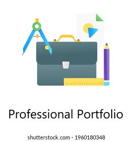 Icon concept of professional portfolio in editable design