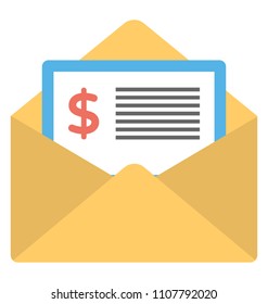 
Icon concept symbolising sending an invoice via email 
