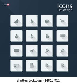 Icon concepts in flat design style. Editable vector format.