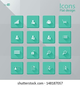 Icon concepts in flat design style. Editable vector format.
