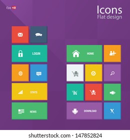 Icon concepts in metro style. Editable vector format.