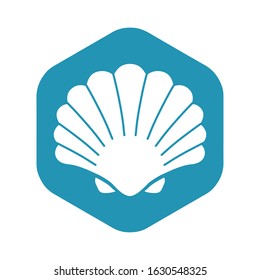 Icon of a conch shell. Marine life shell. Vector illustration isolated on white background for design and web.