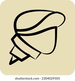 Concha de iconos. adecuado para el símbolo de marisco. estilo dibujado a mano. diseño simple editable. plantilla de diseño