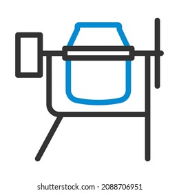 Icon Of Concrete Mixer. Editable Bold Outline With Color Fill Design. Vector Illustration.