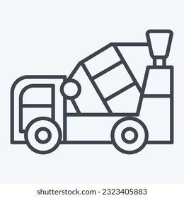 Icon Concrete Mixer. related to Construction Vehicles symbol. line style. simple design editable. simple illustration