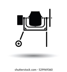 Icon of Concrete mixer. White background with shadow design. Vector illustration.