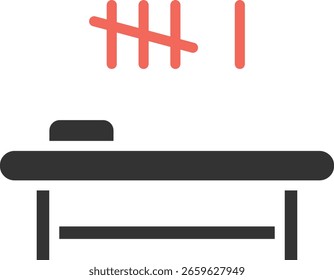 Icono de la condición de estar en prisión o detención, un método icónico utilizado por los presos para contar los días que han pasado durante su período de detención.