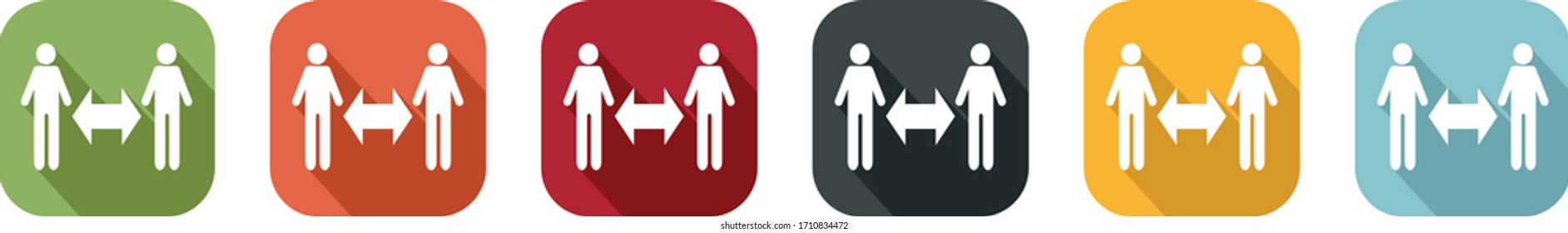 Symbol der Bedingungen der Distanzierung zwischen Menschen, um sich vor dem Virus zu schützen