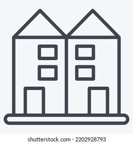 Icon Condo. suitable for education symbol. line style. simple design editable. design template vector. simple illustration