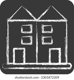 Icon Condo. suitable for education symbol. chalk Style. simple design editable. design template vector