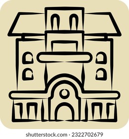 Icon Condominium. related to Accommodations symbol. hand drawn style. simple design editable. simple illustration