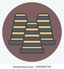 Icon Cones. related to Skating symbol. color mate style. simple design illustration