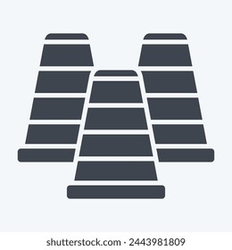 Icon Cones. related to Skating symbol. glyph style. simple design illustration
