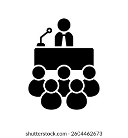 Icon a conference, isolated against a clean background.