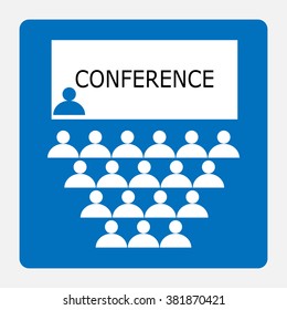 Icon conference - vector stock