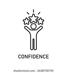 Icon a confidence, isolated against a clean background.