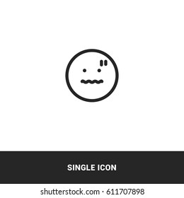 icon confused emotion outline black single icon graphic design