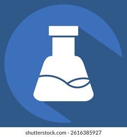 Icon Conical Flask. related to Fabric symbol. long shadow style. design editable