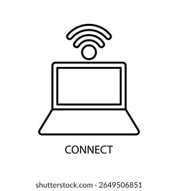 Symbol a connect, einzeln auf sauberem Hintergrund.
