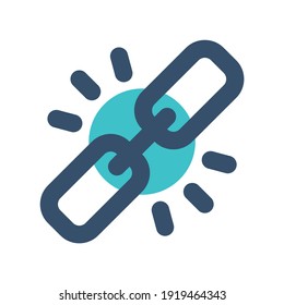 icon connect link using filled line style and blue color