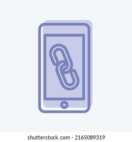 Icon Connected Mobile. suitable for Education symbol. two tone style. simple design editable. design template vector. simple symbol illustration