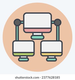 Icon Connection Computer. related to Communication symbol. color mate style. simple design editable. simple illustration