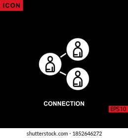 Icon connection. Glyph, flat or filled vector icon symbol sign collection for mobile concept and web apps design.