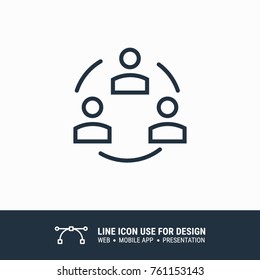 Icon connection, link, network, people, social media, social network graphic design single icon vector illustration