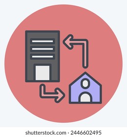 Icon Connection Office. related to Remote Working symbol. color mate style. simple design illustration