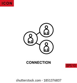 Conexión de iconos. Colección de símbolos de iconos de esquema, línea o vector lineal para el concepto móvil y el diseño de aplicaciones web.