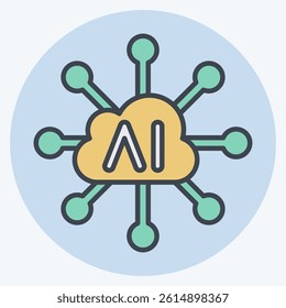 Icon Connectivity. related to Artificial Intelligence symbol. color mate style