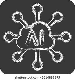 Icon Connectivity. related to Artificial Intelligence symbol. chalk Style