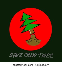 An icon to conserve the environment and not cut down trees carelessly.