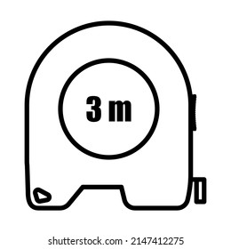 Icon Of Constriction Tape Measure. Bold outline design with editable stroke width. Vector Illustration.