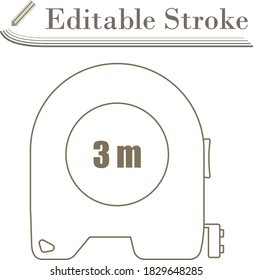 Icon Of Constriction Tape Measure. Editable Stroke Simple Design. Vector Illustration.