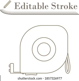 Icon Of Constriction Tape Measure. Editable Stroke Simple Design. Vector Illustration.