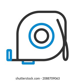 Icon Of Constriction Tape Measure. Editable Bold Outline With Color Fill Design. Vector Illustration.