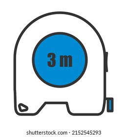 Icon Of Constriction Tape Measure. Editable Bold Outline With Color Fill Design. Vector Illustration.